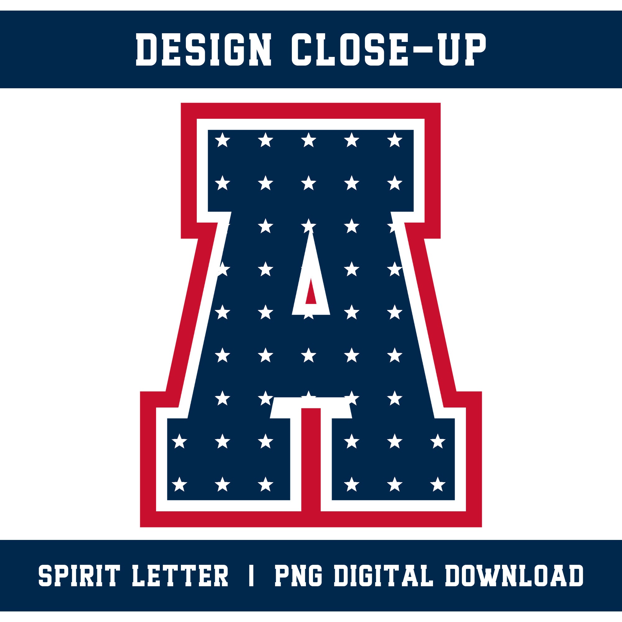 Custom Personalized Team Color Stars Varsity Alphabet and Numbers PNG Set