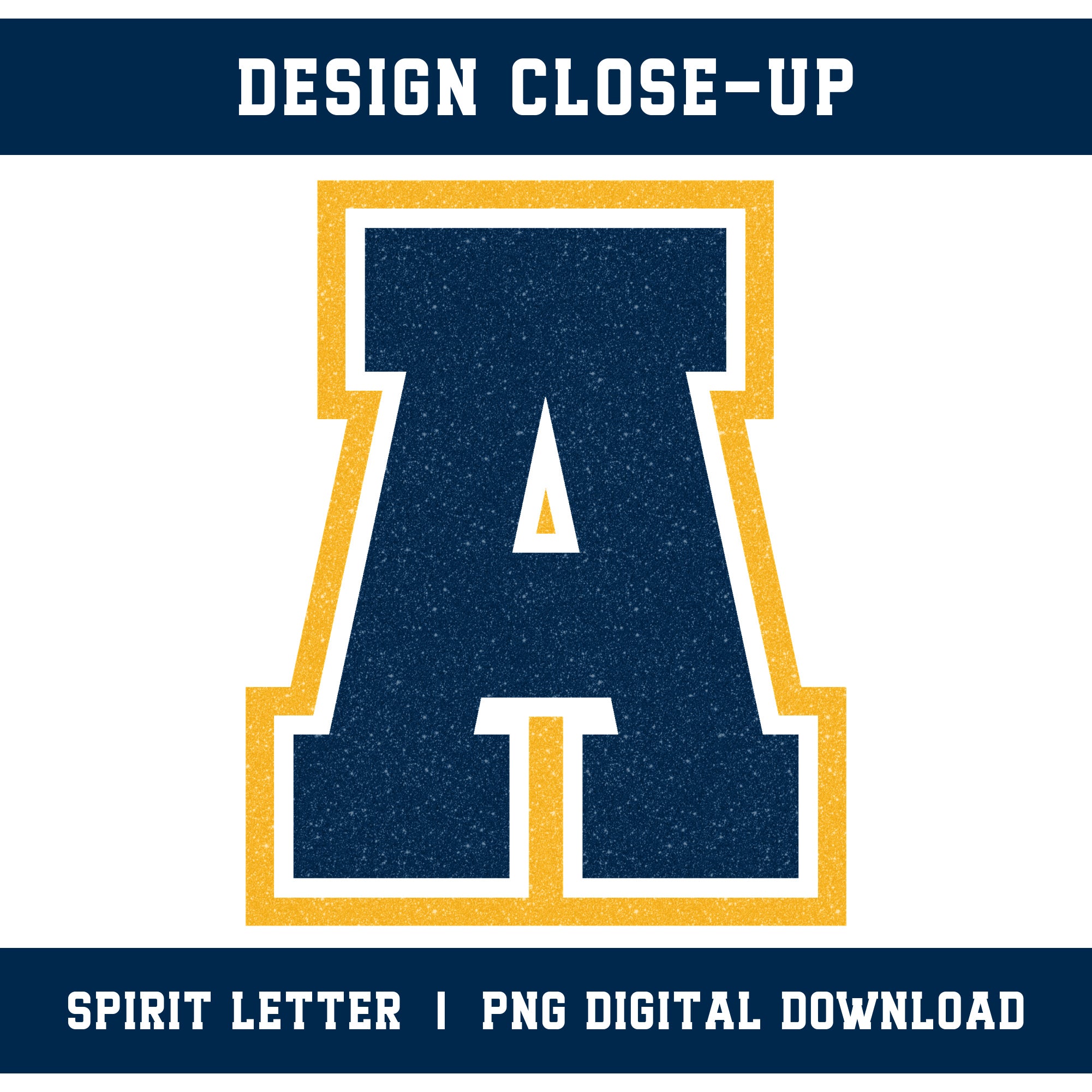 Custom Personalized Team Color Glitter Varsity Alphabet and Numbers PNG Set