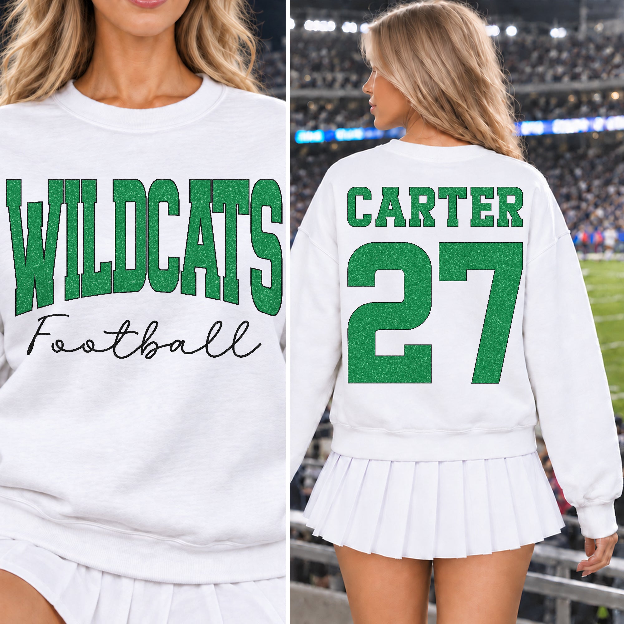 Custom Glitter Varsity Team Complete School Spirit PNG Design Bundle