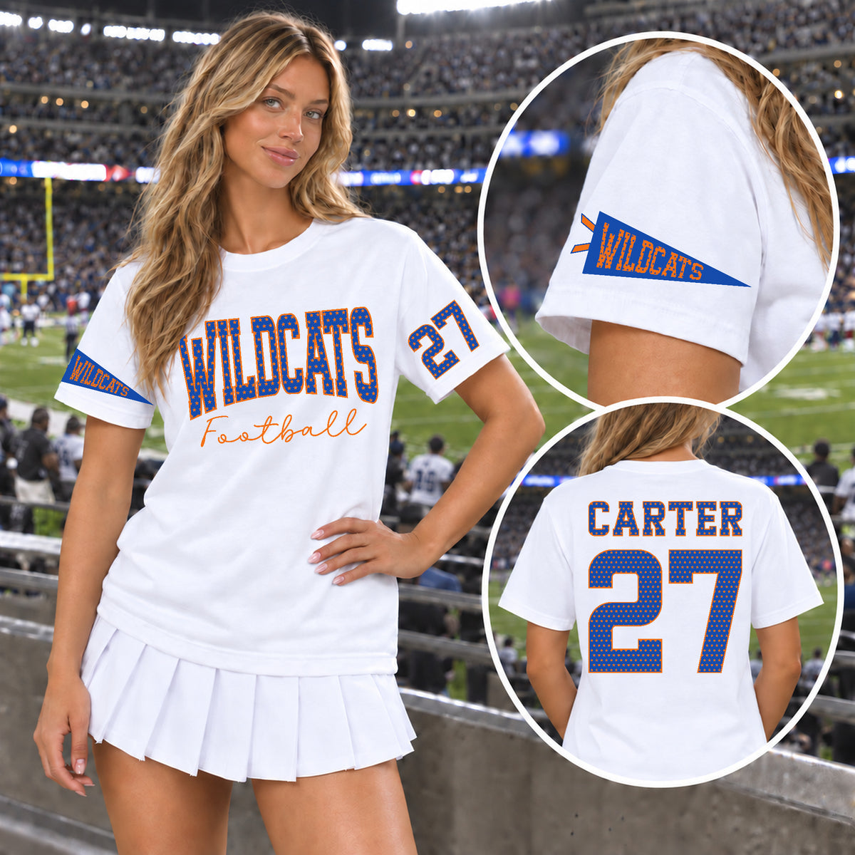 Custom Stars Varsity Team Short Sleeve School Spirit PNG Designs