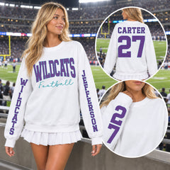 Custom Glitter Varsity Team Long Sleeve School Spirit PNG Designs