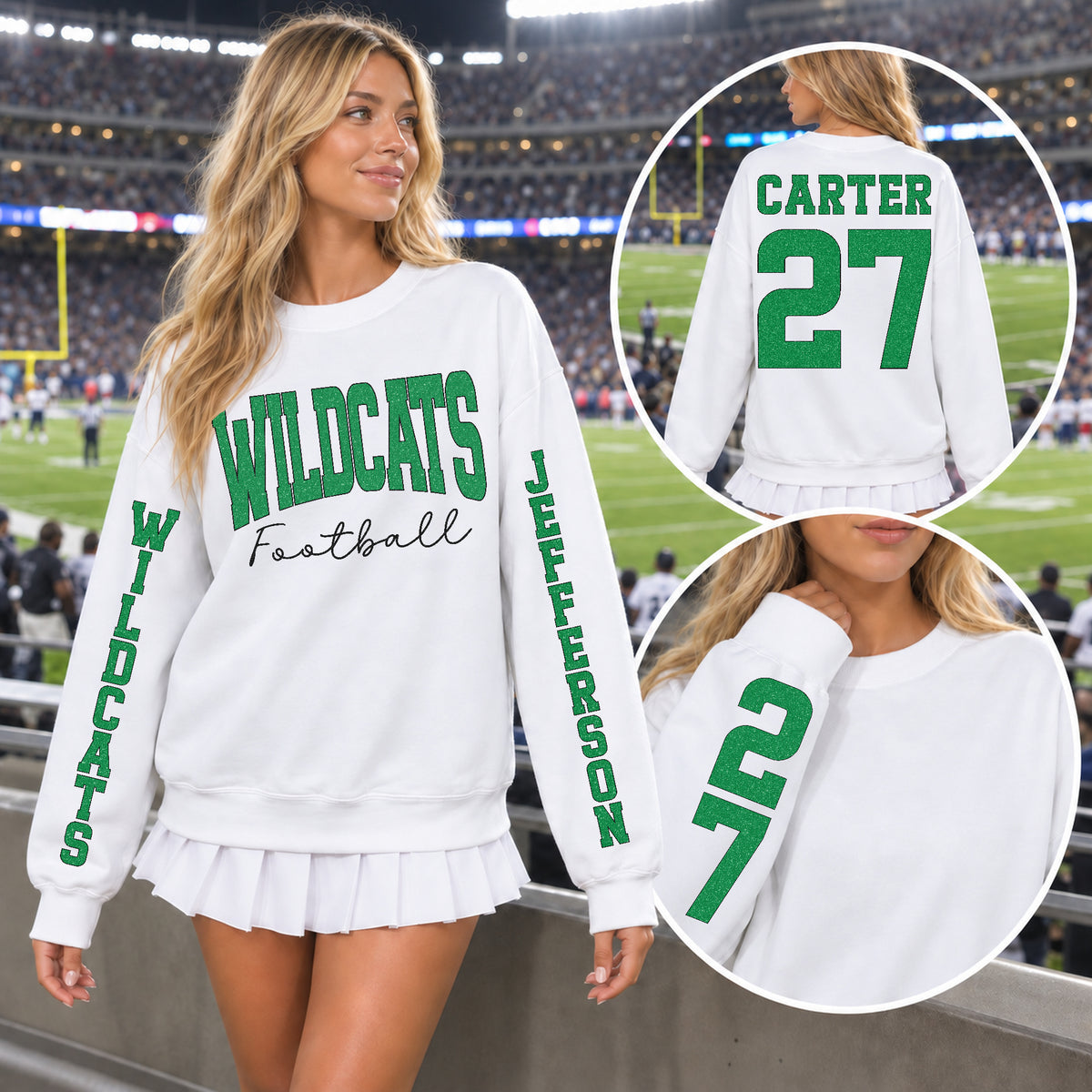 Custom Glitter Varsity Team Complete School Spirit PNG Design Bundle