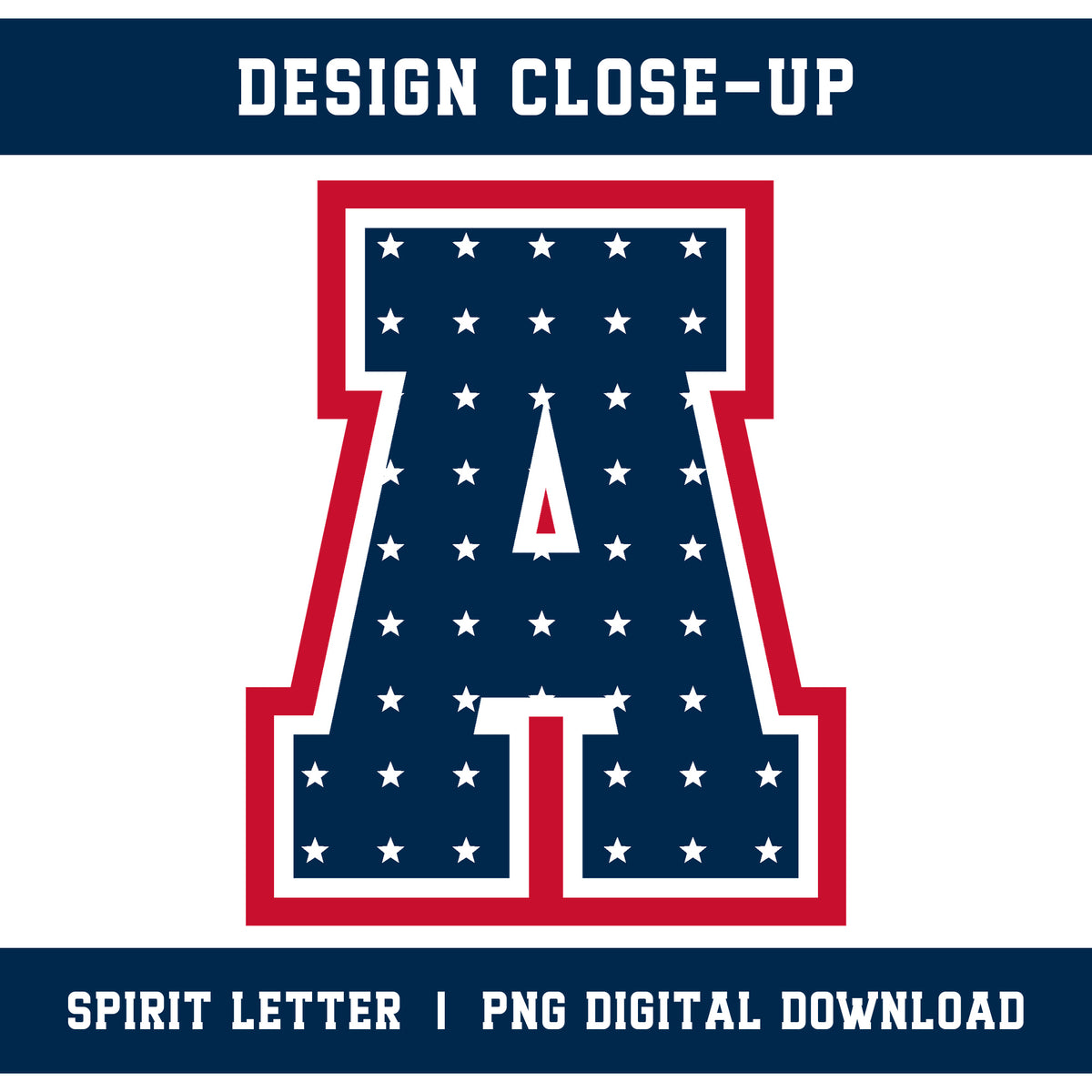 Custom Personalized Team Color Stars Varsity Alphabet and Numbers PNG Set