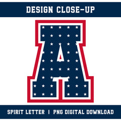 Custom Personalized Team Color Stars Varsity Alphabet and Numbers PNG Set