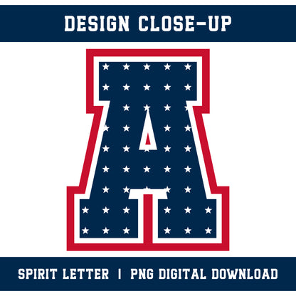 Custom Personalized Team Color Stars Varsity Alphabet and Numbers PNG Set