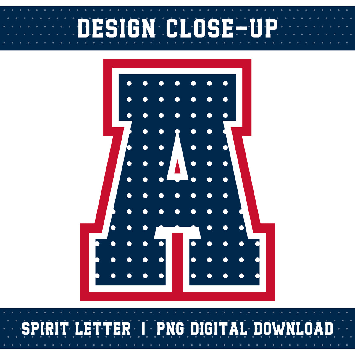 Custom Personalized Team Color Polka Dot Varsity Alphabet and Numbers PNG Set