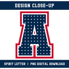Custom Personalized Team Color Polka Dot Varsity Alphabet and Numbers PNG Set