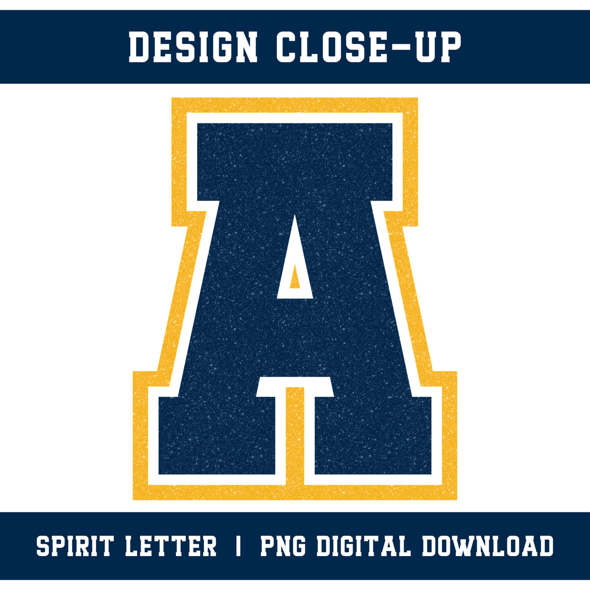 Custom Personalized Team Color Glitter Varsity Alphabet and Numbers PNG Set