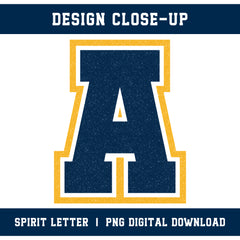 Custom Personalized Team Color Glitter Varsity Alphabet and Numbers PNG Set