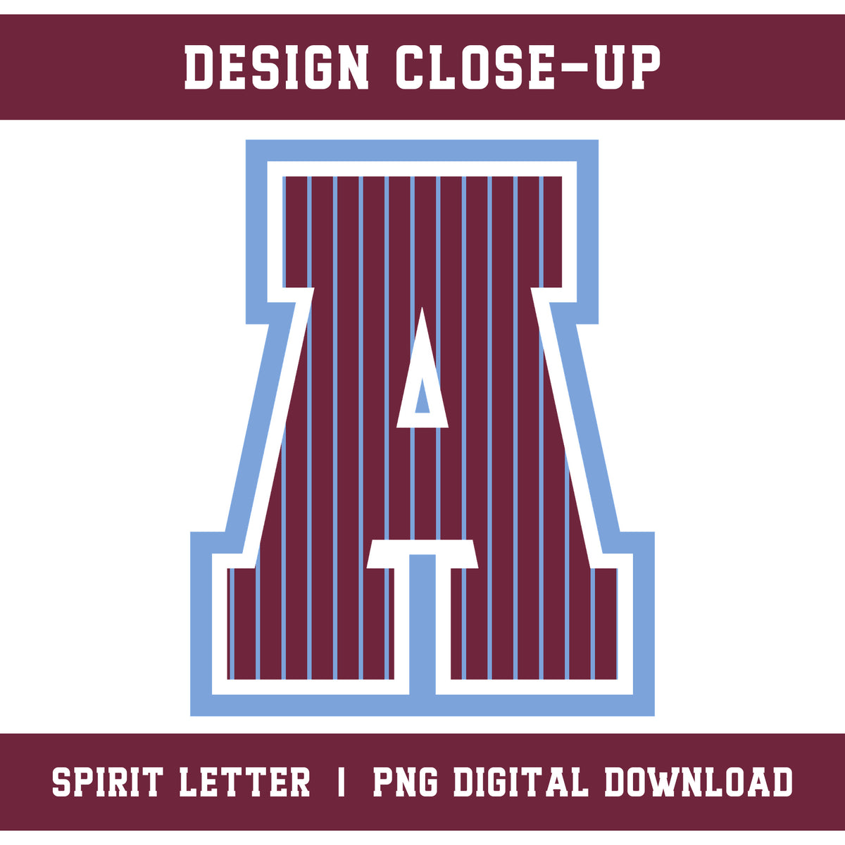 Custom Personalized Team Color Pinstripe Varsity Alphabet and Numbers PNG Set