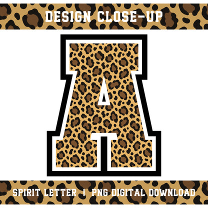 Custom Personalized Leopard Varsity Alphabet and Numbers PNG Set
