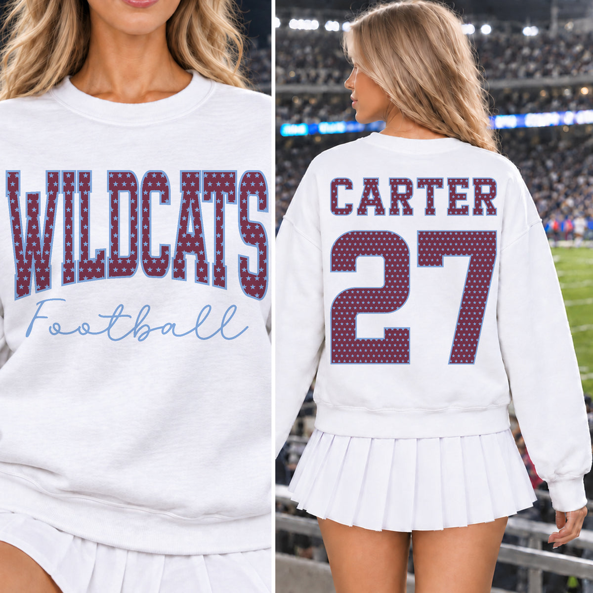 Custom Stars Varsity Team Long Sleeve School Spirit PNG Designs