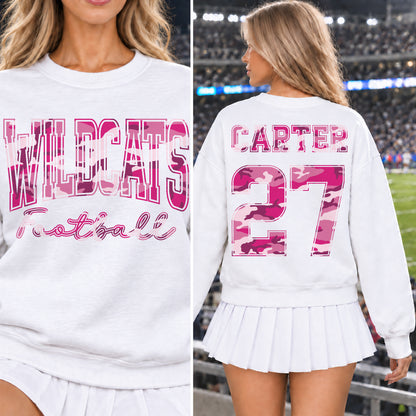 Custom Hot Pink Camouflage Varsity Team Personalized School Spirit PNG Design Bundle