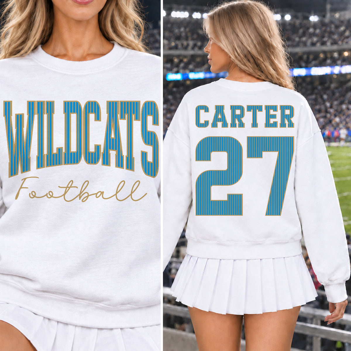 Custom Pinstripe Varsity Team Long Sleeve School Spirit PNG Designs