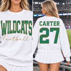 Custom Hearts Varsity Team Personalized Long-Sleeve School Spirit PNG Designs