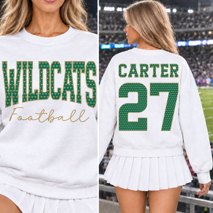 Custom Hearts Varsity Team Personalized Long-Sleeve School Spirit PNG Designs