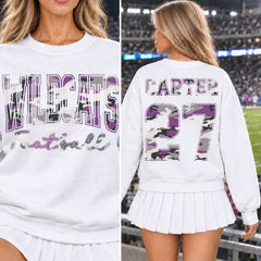 Custom Purple Camouflage Varsity Team Personalized School Spirit PNG Design Bundle