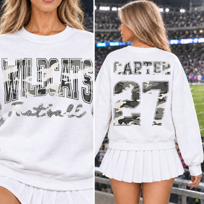 Custom Urban Camouflage Varsity Team Personalized School Spirit PNG Design Bundle