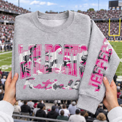 Custom Pink Camouflage Varsity Team Personalized Long Sleeve School Spirit PNG Designs