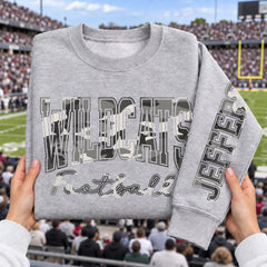 Custom Urban Camouflage Varsity Team Personalized Long Sleeve School Spirit PNG Designs