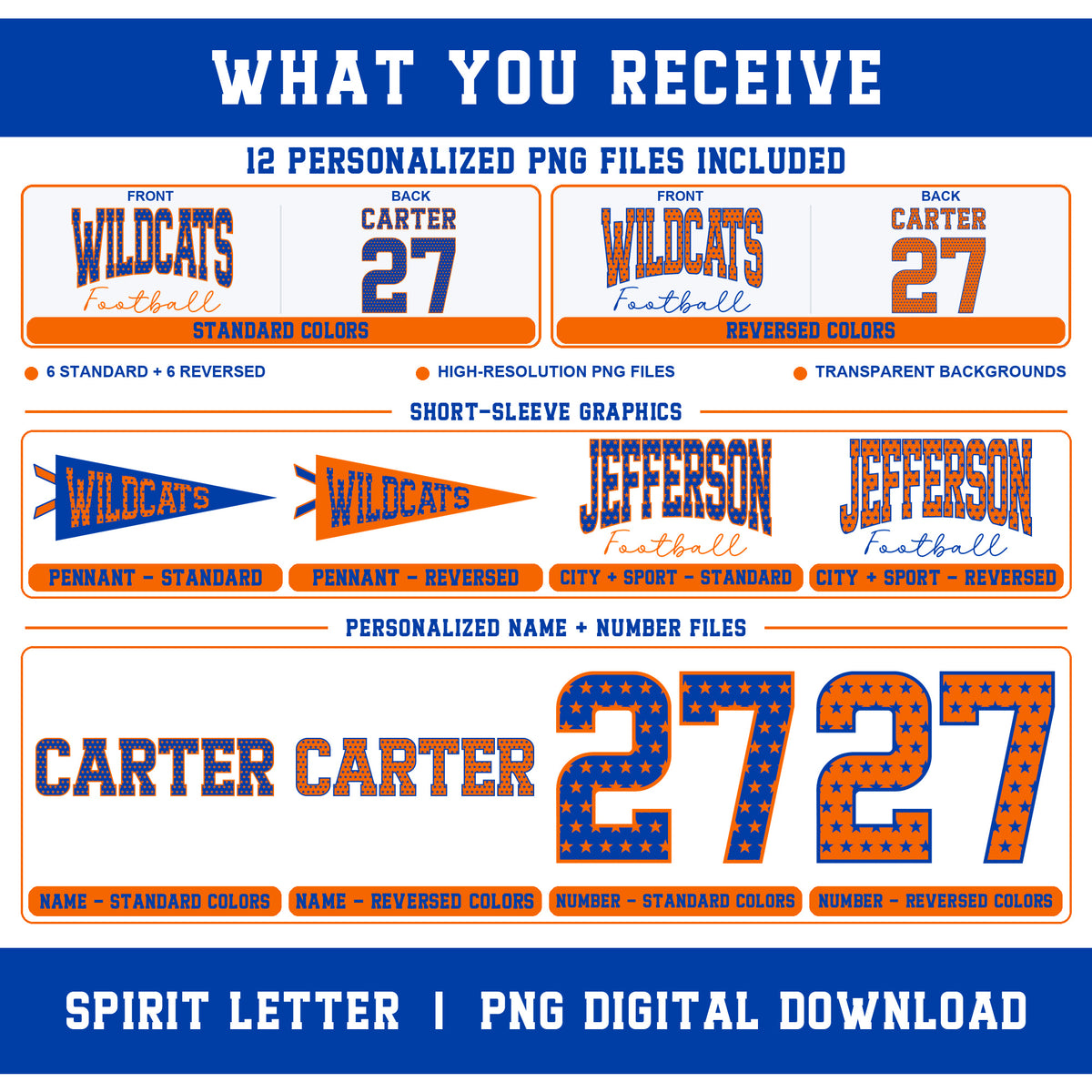 Custom Stars Varsity Team Short Sleeve School Spirit PNG Designs