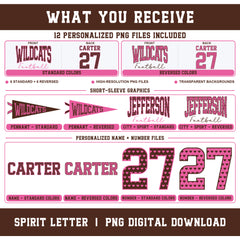 Custom Hearts Varsity Team Personalized Short-Sleeve School Spirit PNG Designs