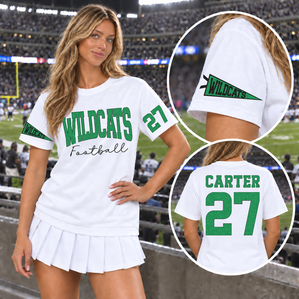 Custom Glitter Varsity Team Complete School Spirit PNG Design Bundle