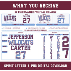 Custom Stars Varsity Team Long Sleeve School Spirit PNG Designs