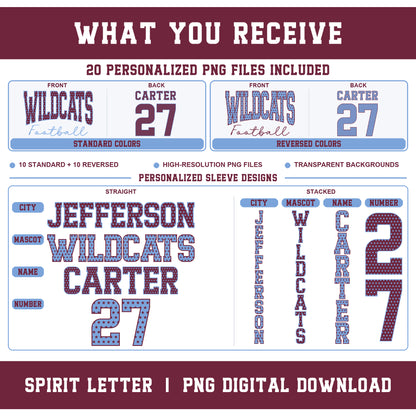 Custom Stars Varsity Team Long Sleeve School Spirit PNG Designs