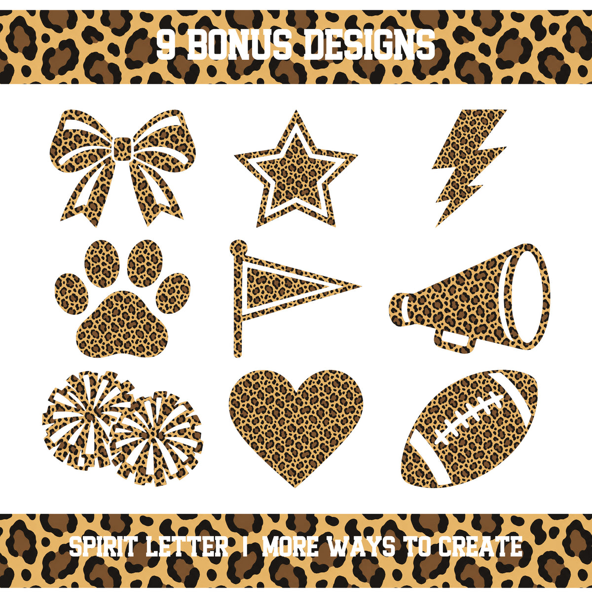 Custom Personalized Leopard Varsity Alphabet and Numbers PNG Set