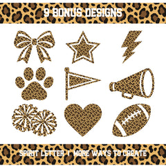 Custom Personalized Leopard Varsity Alphabet and Numbers PNG Set