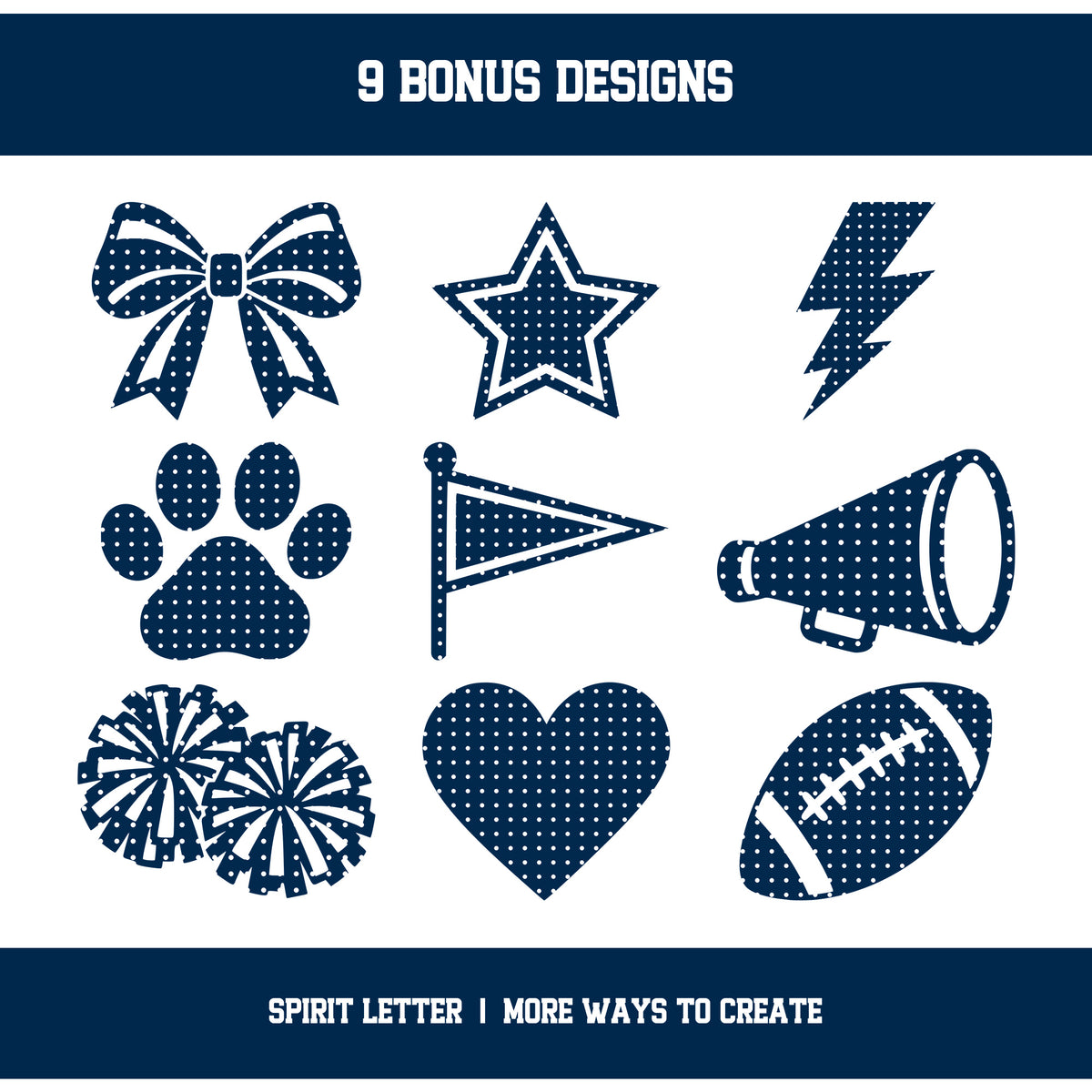 Custom Personalized Team Color Polka Dot Varsity Alphabet and Numbers PNG Set