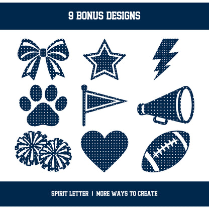 Custom Personalized Team Color Polka Dot Varsity Alphabet and Numbers PNG Set