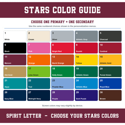 Custom Stars Varsity Team Long Sleeve School Spirit PNG Designs