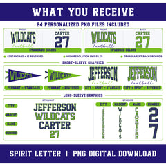 Custom Stars Varsity Team Complete School Spirit PNG Design Bundle