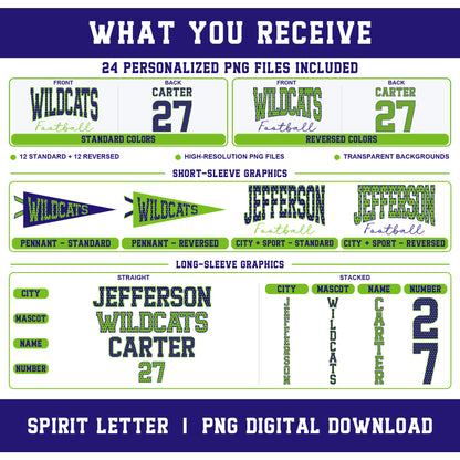 Custom Stars Varsity Team Complete School Spirit PNG Design Bundle