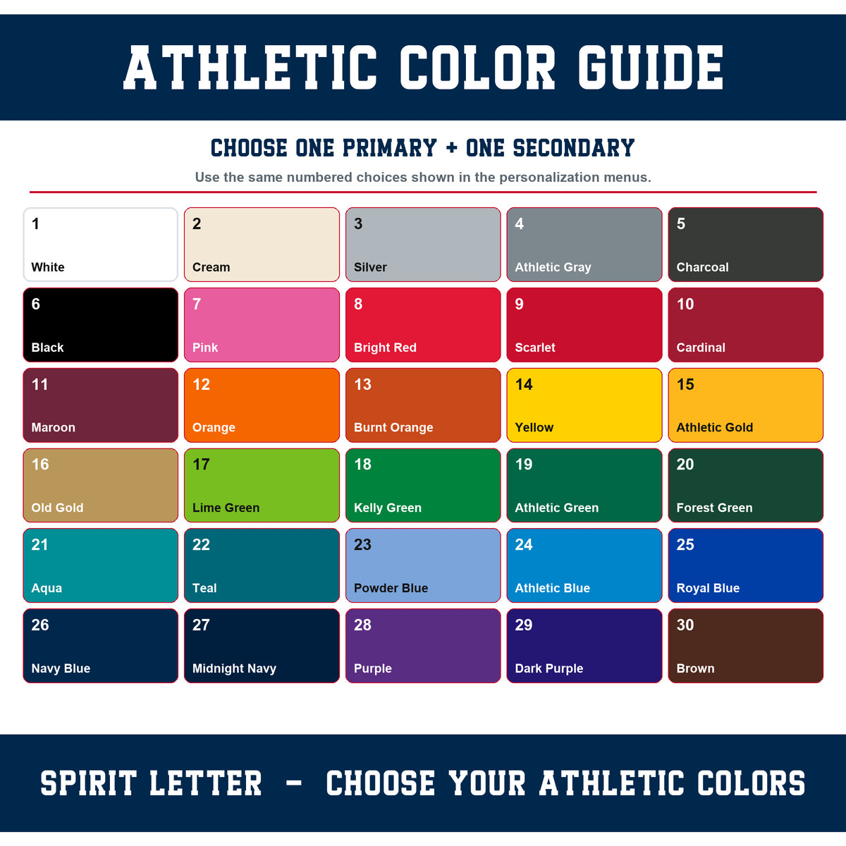 Custom Personalized Team Color Hearts Varsity Alphabet and Numbers PNG Set