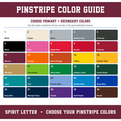 Custom Personalized Team Color Pinstripe Varsity Alphabet and Numbers PNG Set