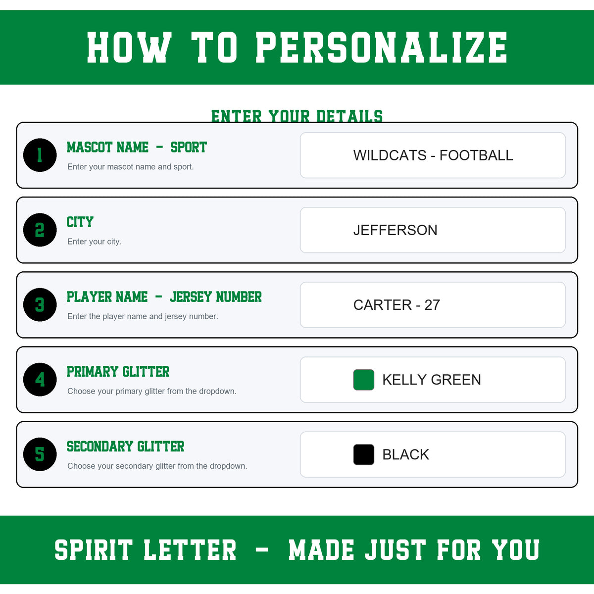 Custom Glitter Varsity Team Complete School Spirit PNG Design Bundle