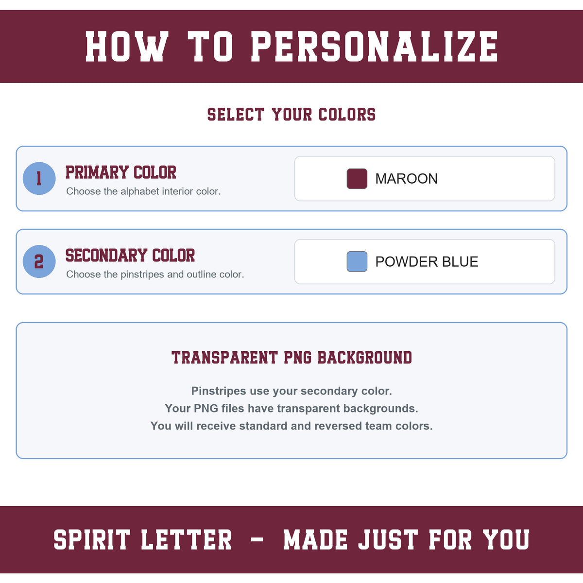 Custom Personalized Team Color Pinstripe Varsity Alphabet and Numbers PNG Set