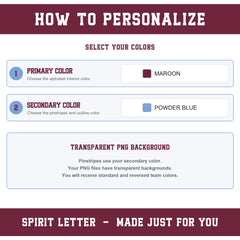 Custom Personalized Team Color Pinstripe Varsity Alphabet and Numbers PNG Set