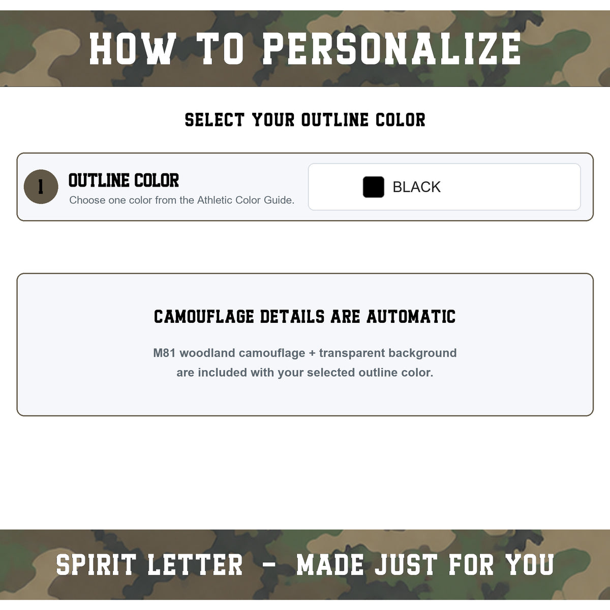 Custom Personalized Camouflage Varsity Alphabet and Numbers PNG Set