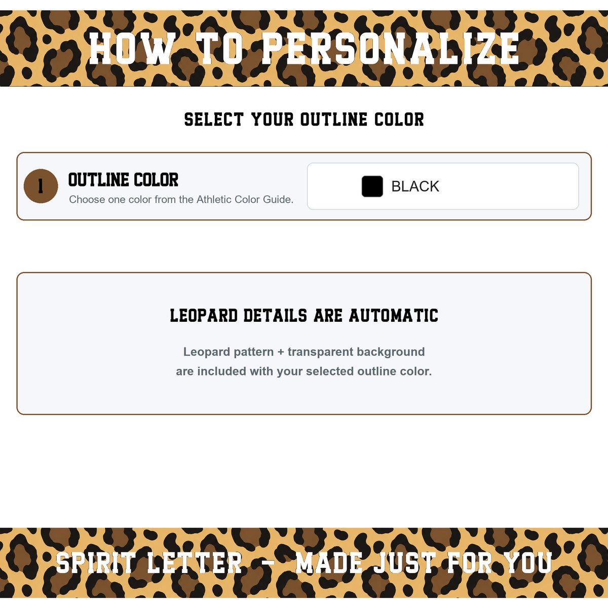 Custom Personalized Leopard Varsity Alphabet and Numbers PNG Set