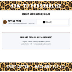 Custom Personalized Leopard Varsity Alphabet and Numbers PNG Set