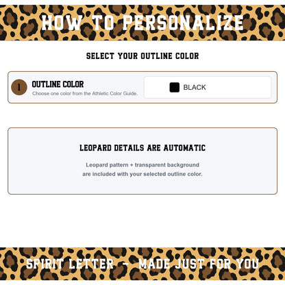 Custom Personalized Leopard Varsity Alphabet and Numbers PNG Set