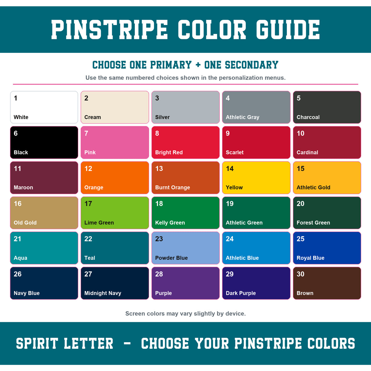 Custom Pinstripe Varsity Team Complete School Spirit PNG Design Bundle