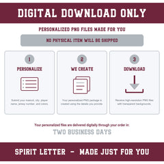 Custom Hearts Varsity Team Personalized Complete School Spirit PNG Design Bundle
