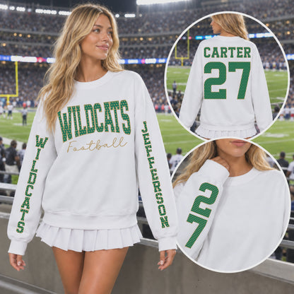 Custom Hearts Varsity Team Personalized Long-Sleeve School Spirit PNG Designs slideshow