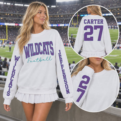Custom Glitter Varsity Team Long Sleeve School Spirit PNG Designs slideshow