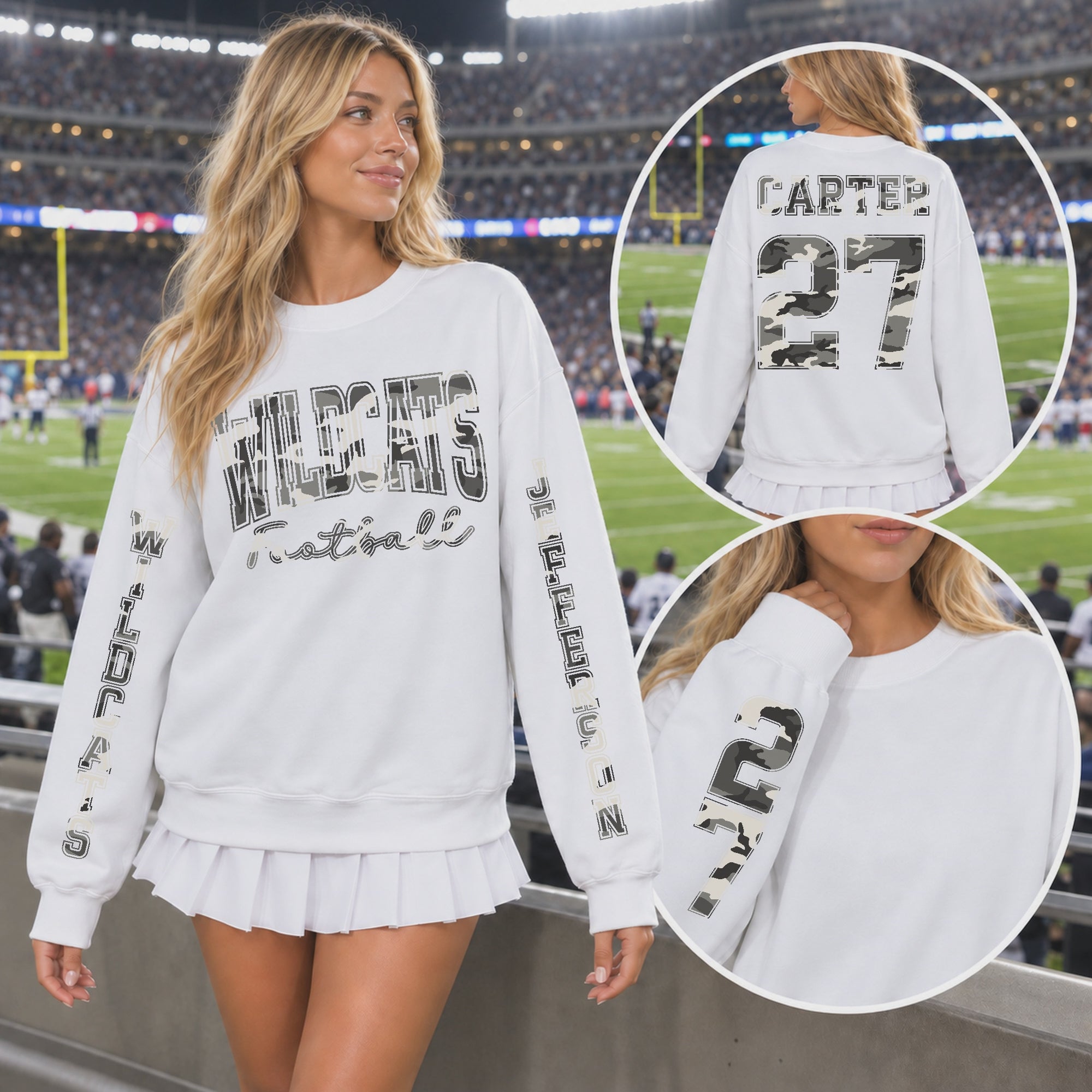 Custom Urban Camouflage Varsity Team Personalized School Spirit PNG Design Bundle slideshow